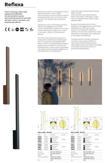 Redo 90872 - LED vonkajšie nástenné svietidlo REFLEXA LED/6W/230V IP54 čierne