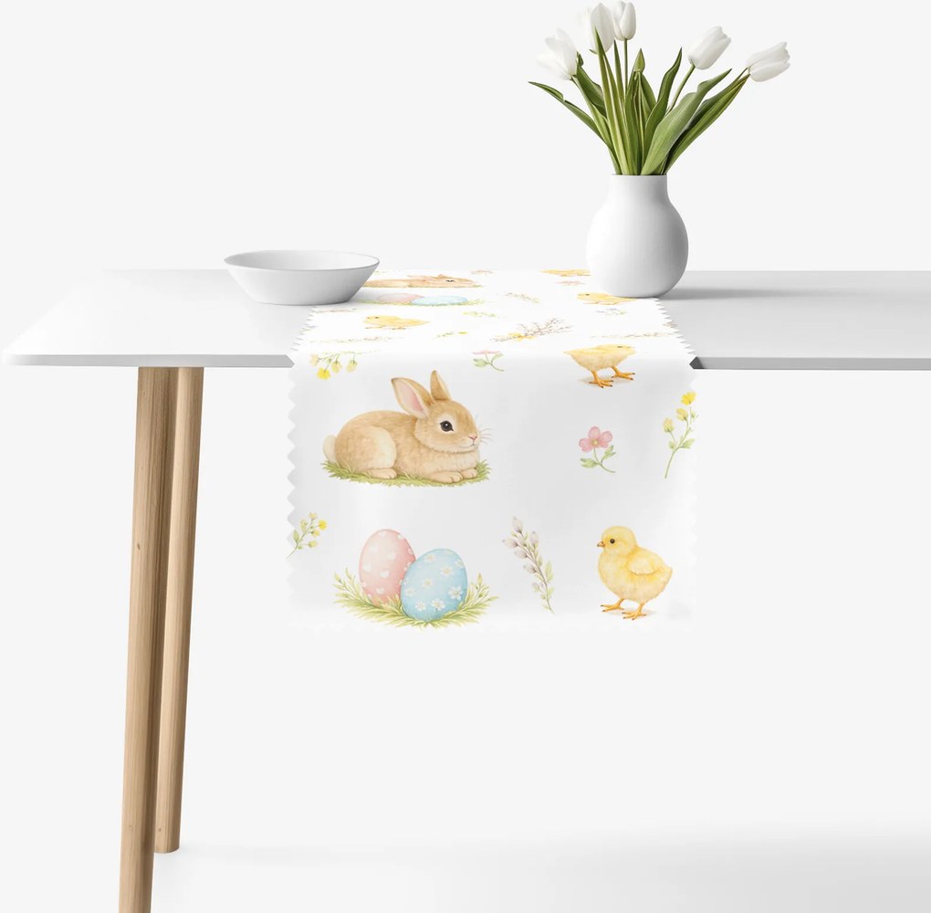 Goldea veľkonočný behúň na stôl teflónový - veselá veľká noc 35x160 cm