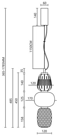 LED Luster na lanku CARO LED/28W/230V zlatá