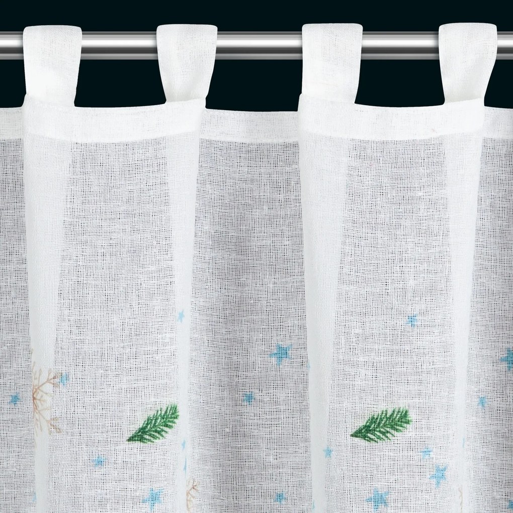 KRÁTKA VIANOČNÁ ZÁCLONA NA PÚTKACH XMAS1 90X150 CM VIACFAREBNÁ