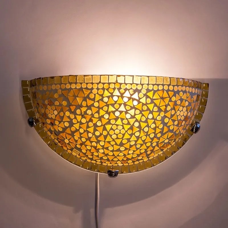 Mosaic orient lampa nástenná s vypínačom Moon AMBER 30*17