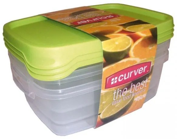 CURVER TAKE AWAY FOODK Set 3x plastová dóza 1,2l - zelené