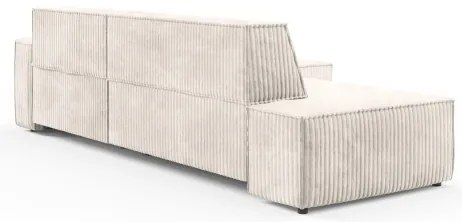 Rozkladacia rohová sedacia súprava s úložným priestorom v tvare L TERAMO pravá béžová