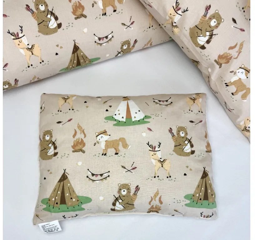 INTERMEDIC SK Set Intermedic do kočíka Indiáni/minky krémová 100x75/40x30 cm