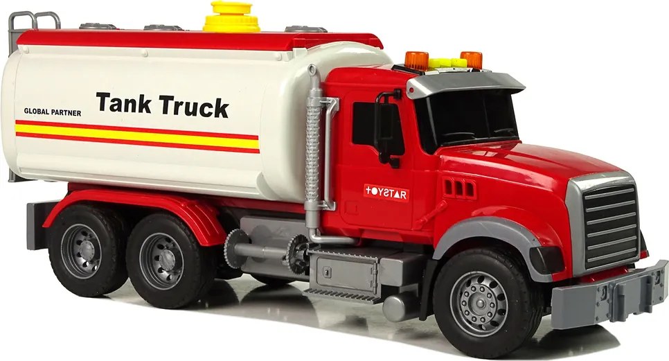 LEAN Toys Cisternové nákladné auto biele so zvukmi a svetlami