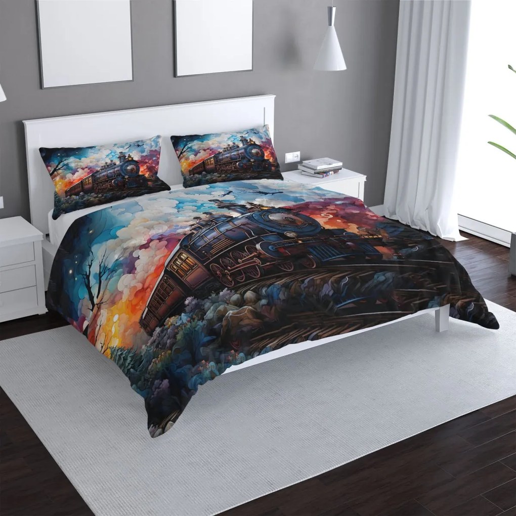 Sablio Obliečky Parná lokomotíva v kúzelnej krajine - 140x220 / 90x70