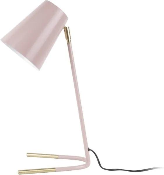 Ružová stolová lampa s detailmi v zlatej farbe Leitmotiv Noble