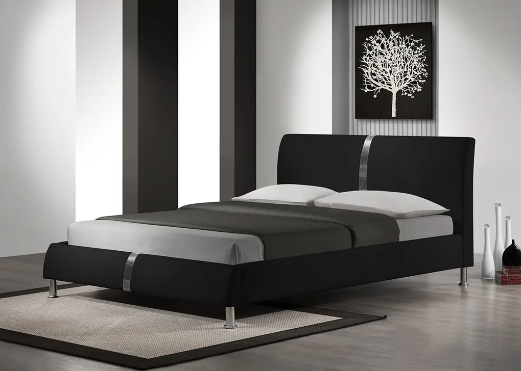 HALMAR Dakota 160 čalúnená manželská posteľ s roštom čierna