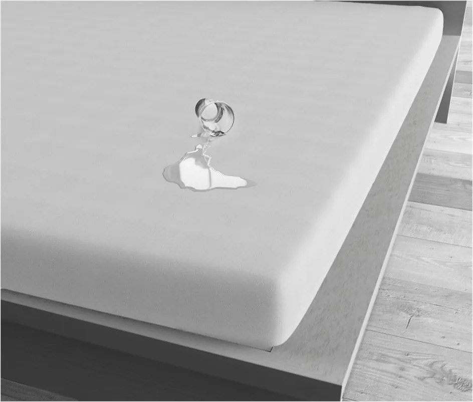 Biela vodoodolná plachta na jednolôžko Sleeptime, 80 × 200 cm