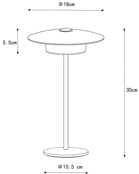 Globo 21024W-LED Nab. dotyk. stol. lampa KYLER LED/3W/3,7V 1800/2700/3000K biela