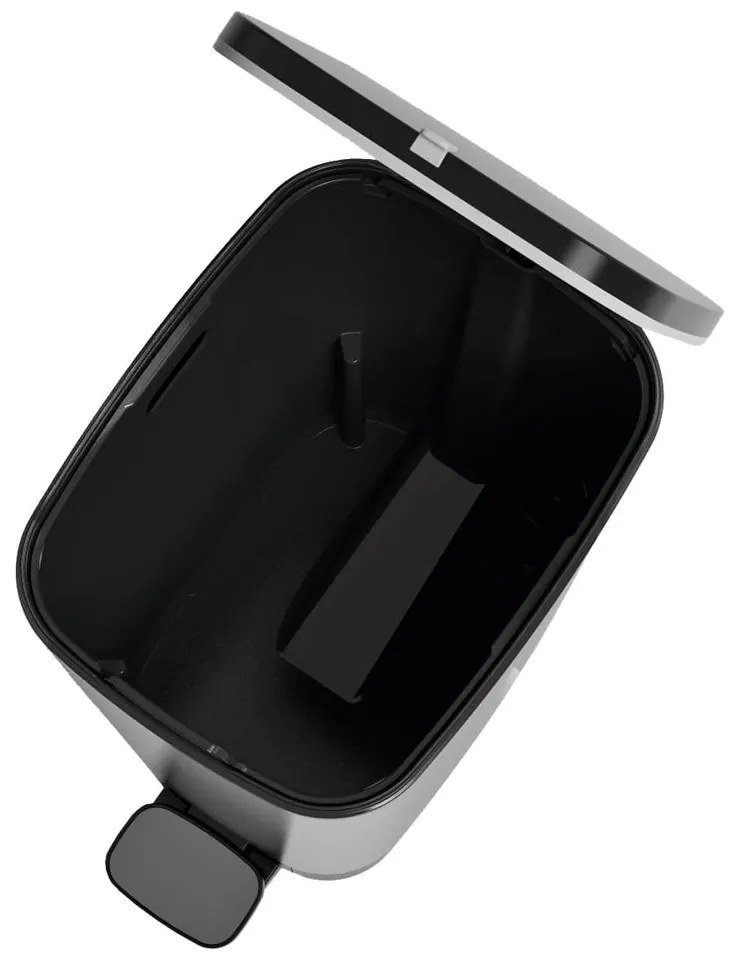 Pedálový plastový odpadkový kôš v striebornej farbe 25 l Chic Bin – KIS