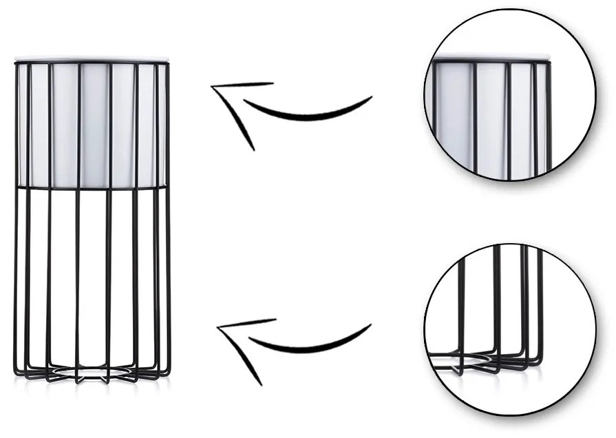 Kvetináč na stojane LOFT III 42 cm čierny/biely