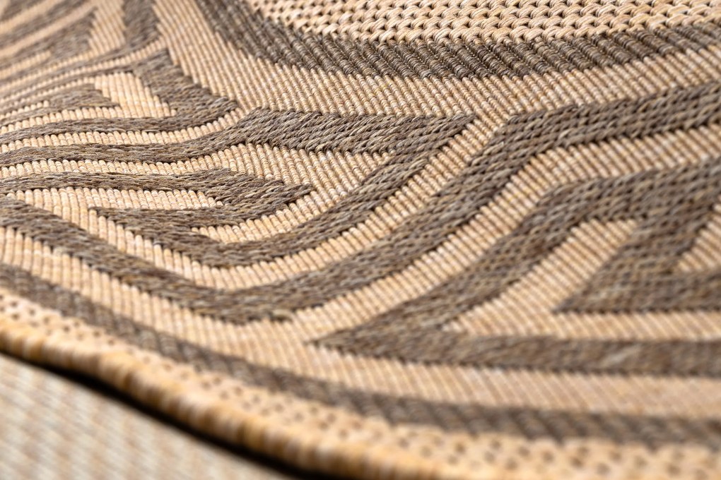 Šnúrkový koberec  SIZAL FLOORLUX kruh 20014 Grécky mais / coffeee