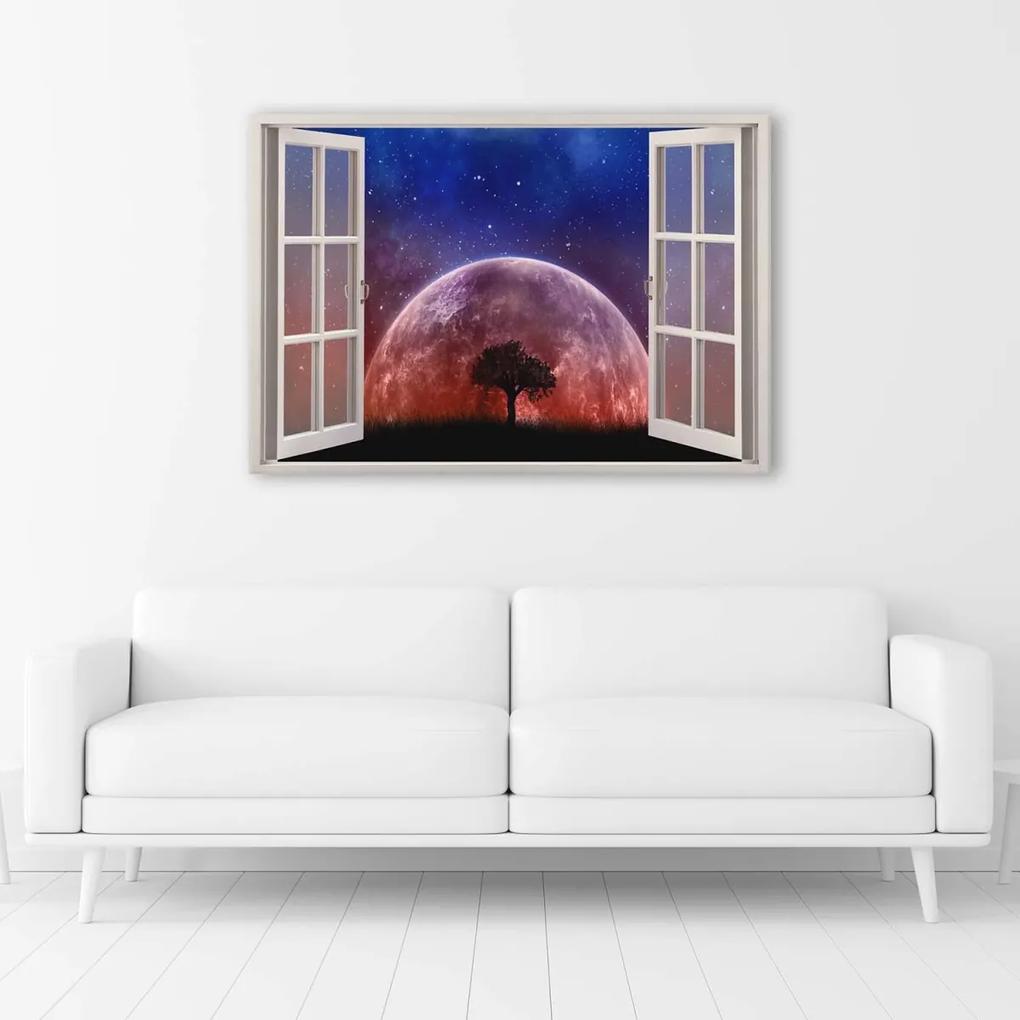 Obraz na plátně Pohled z okna Měsíční strom - 60x40 cm