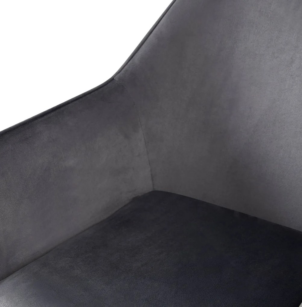 Jedálenská stolička Vessa - zamat - tmavo šedá