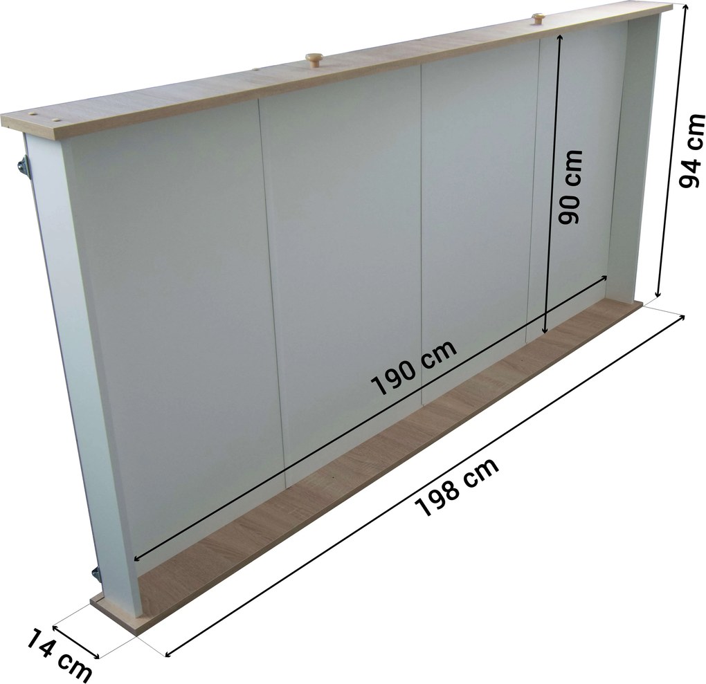 Posteľ Max XXL s úložným priestorom 90x200 - biela