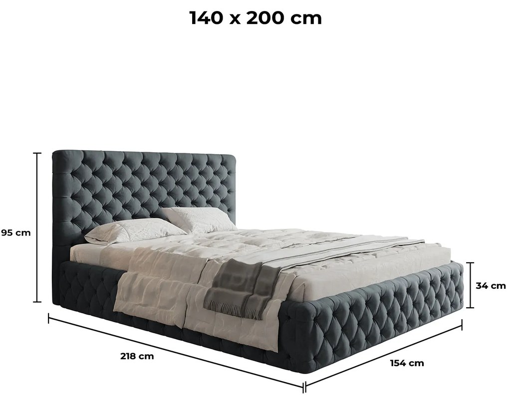 PROXIMA.store - Luxusná čalúnená posteľ SKYLAR ROZMER: 140 x 200 cm
