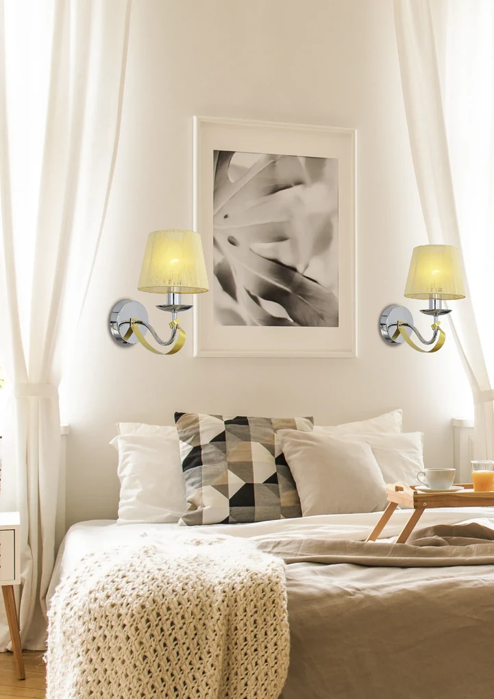 Candellux DIVA Nástenné svietidlo 1X40W E14 Chrome / Gold 21-55040