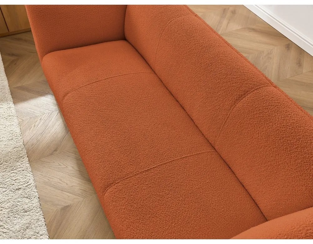 Oranžová pohovka z textílie buklé 242 cm Giorgia – Bobochic Paris