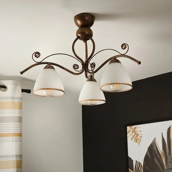 Brilagi - LED Prisadený luster ANTICO 3xE27/60W/230V bronz patina