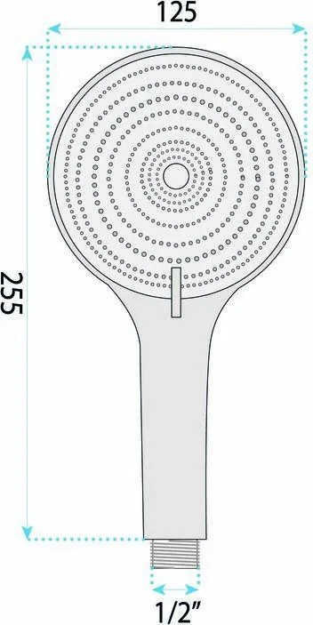 Rea Rea, ručná sprchová hlavica, 3-funkcie, JS-020, zlatá matná, REA-08035
