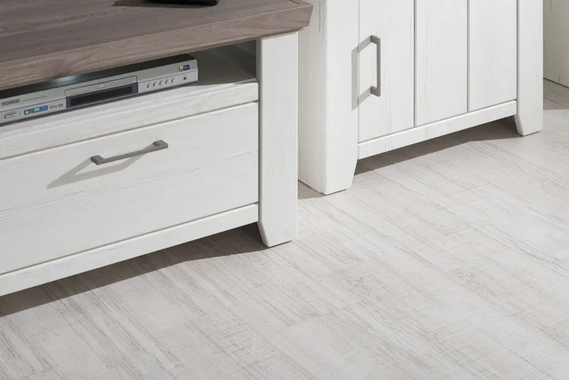 Obývacia stena Cruz, kombi, bielená pínia/šedý dub