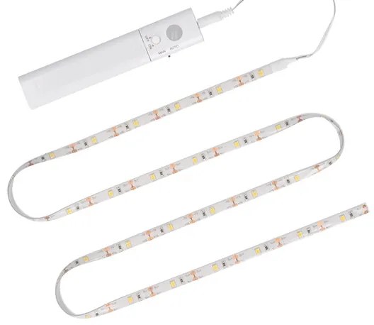 SOLIGHT LED pásik s pohybovým senzorom, 1m, 4x batérie AAA, IP20, 3000K teplá biela
