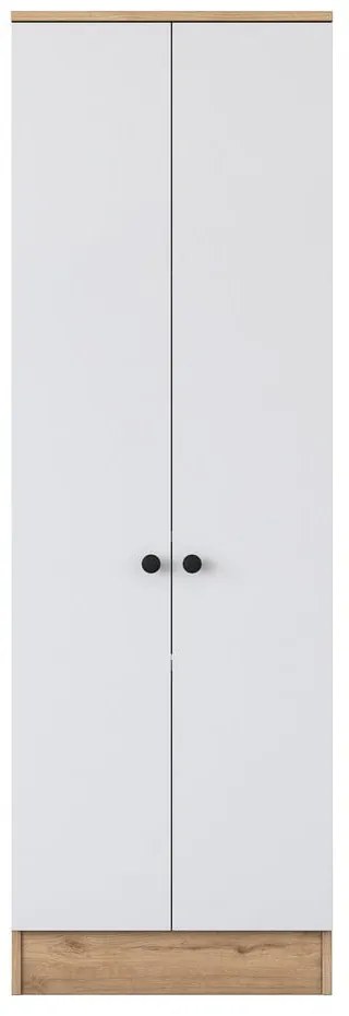 Biela/prírodná šatníková skriňa v dekore orecha 60x183 cm Theresa - Kalune Design