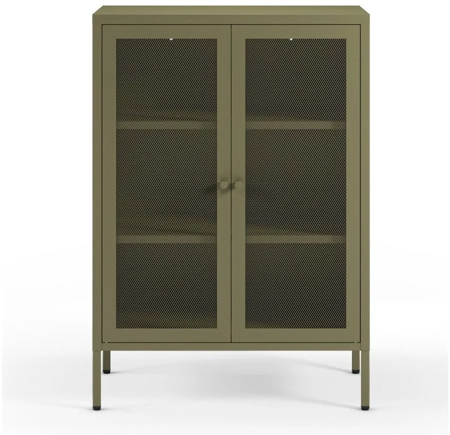 Zelená kovová skrinka 70x100x40 cm Fayna – Marckeric