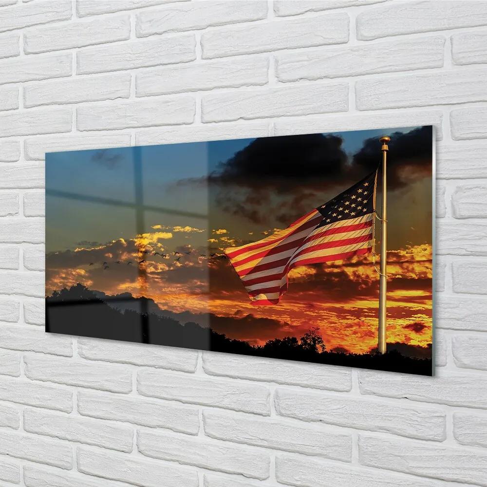 Sklenený obraz vlajka USA 120x60 cm
