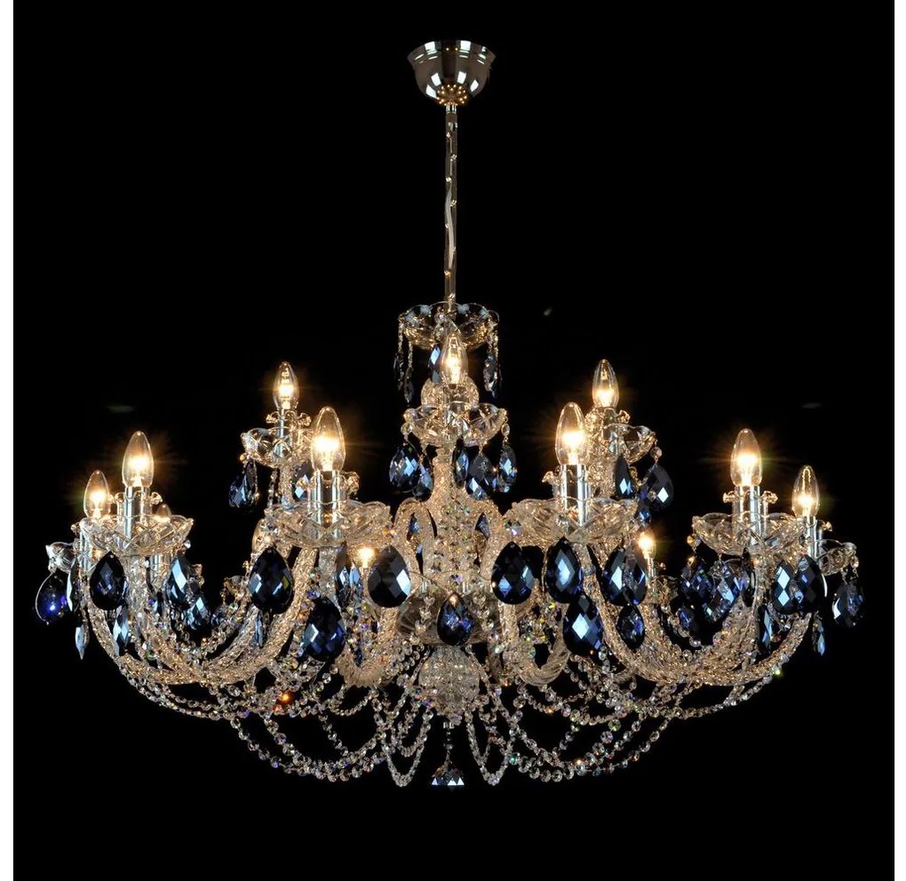 Wranovsky JWZ166182231 - Krištáľový luster na reťazi OCEAN 18xE14/40W/230V