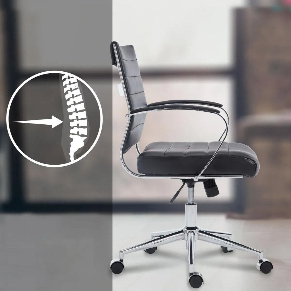 Kancelárska stolička Oakland - koženka - Čierna