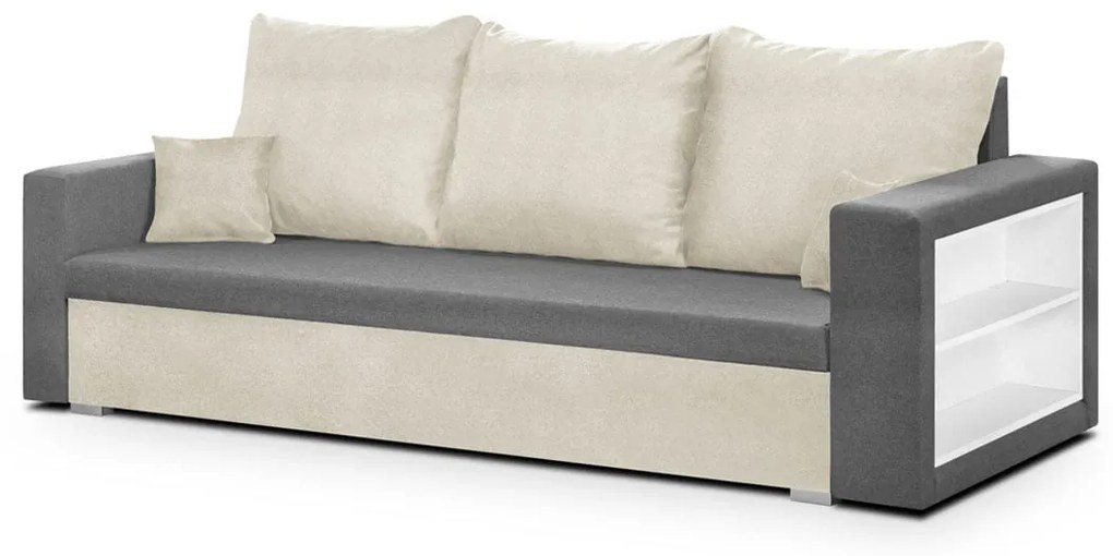 Pohovka pre 3 osoby s funkciou spania SAMI Krémová/svetlo šedá