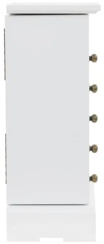 vidaXL Skrinka na šperky so zrkadlom, MDF, 25 x 13,5 x 34 cm-