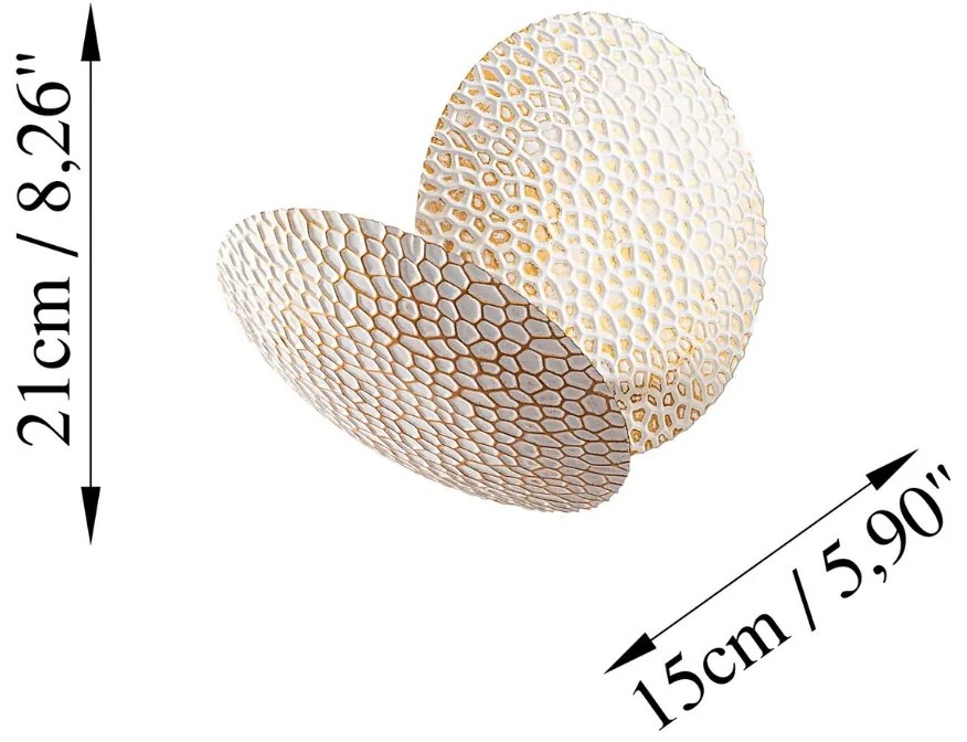 Nástenné LED svietidlo Yosma biele/zlaté