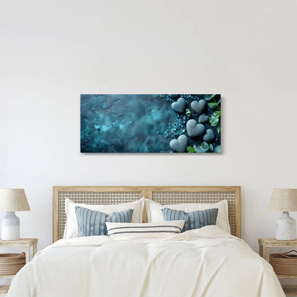 Obraz - Kamene tvaru srdca (120x50 cm)