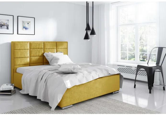 Elegantná manželská posteľ Caffara 120x200, žltá