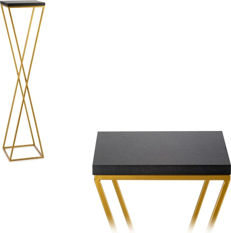 STOJAN NA KVETINÁČ LOFT6 100X24X24 CM ZLATÁ/ČIERNA