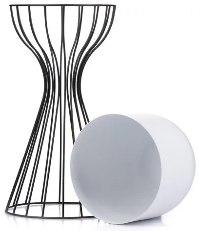 Kovový kvetináč LOFT 46x20 cm čierna/biela