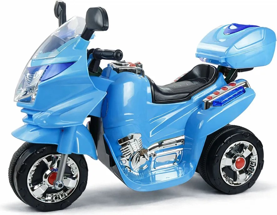 LEAN CARS Elektrická motorka pre deti HC8051 modrá so svetlami a zvukmi