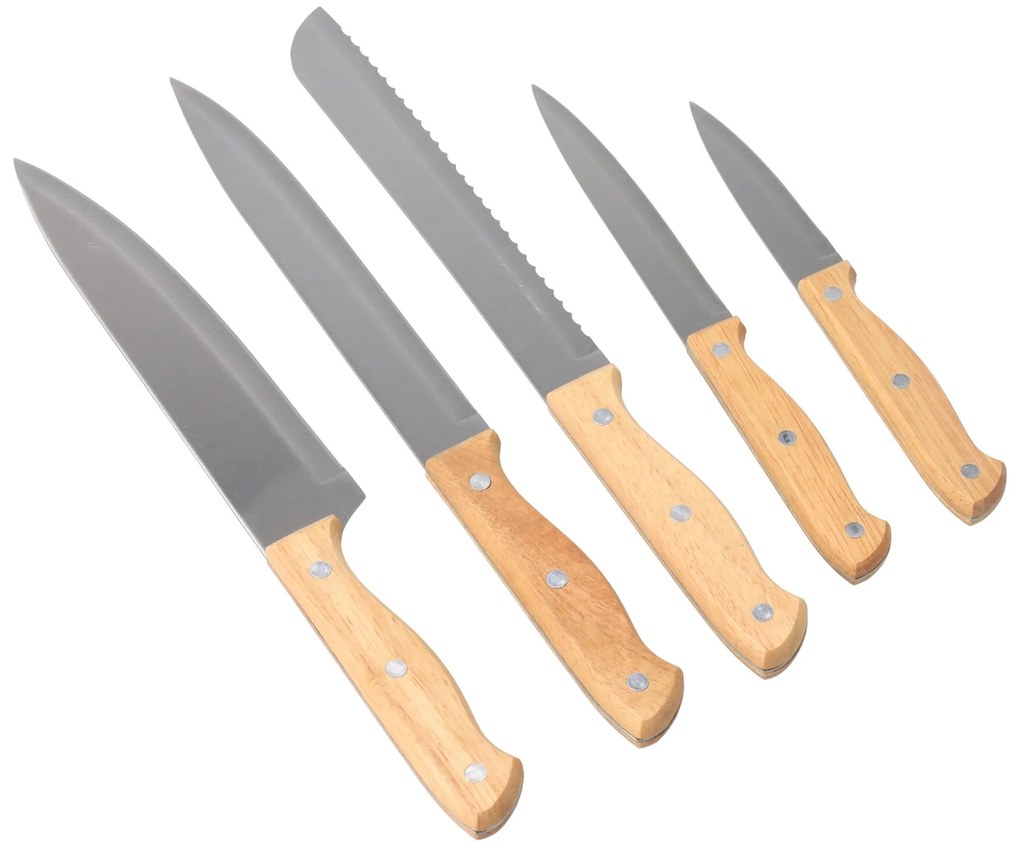 ČistéDrevo Súprava 5 nožov so stojanom