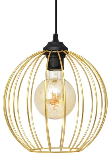 Luster na lanku MERCURE 2xE27/15W/230V zlatá/čierna