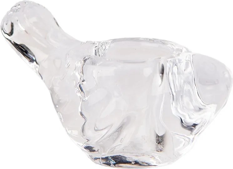 Transparentný sklenený svietnik na úzku sviečku v tvare páčka - 8*4*5 cm