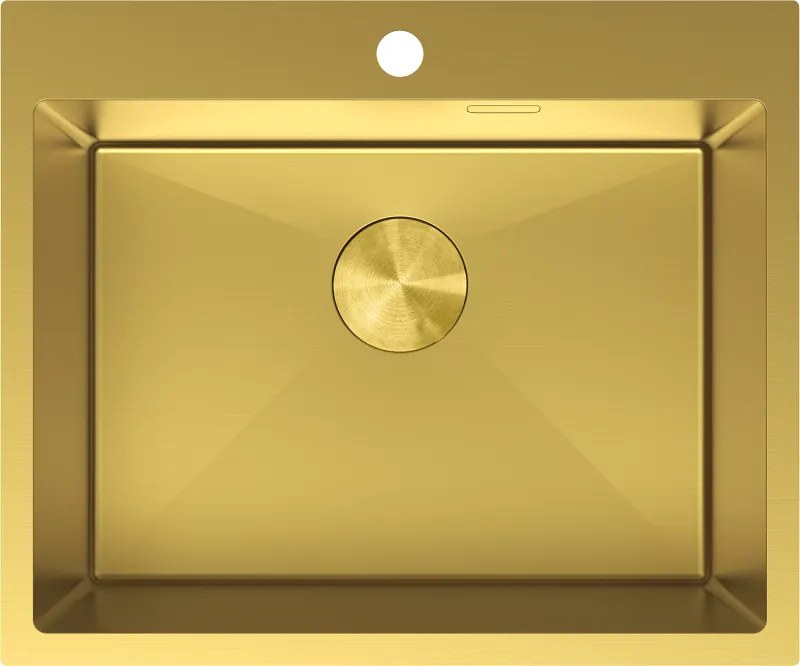 Mexen Solix, 1-komorový nerezový drez 600 x 500 mm, brúsená zlatá, 6408601000-55