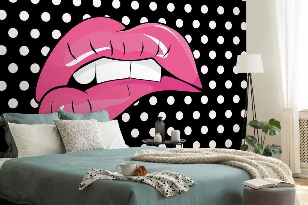 Samolepiaca tapeta pop art ružové pery