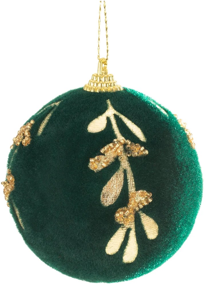 VIANOČNÁ BANKA NA STROMČEK SADA 4 KS (FI) 8 CM TMAVOZELENÁ