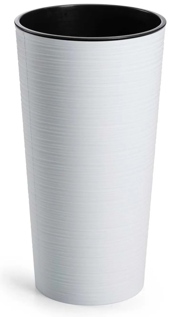 PLASTOVÝ KVETINÁČ URBANIKA RIFLO 19,5X36,5 CM BIELA