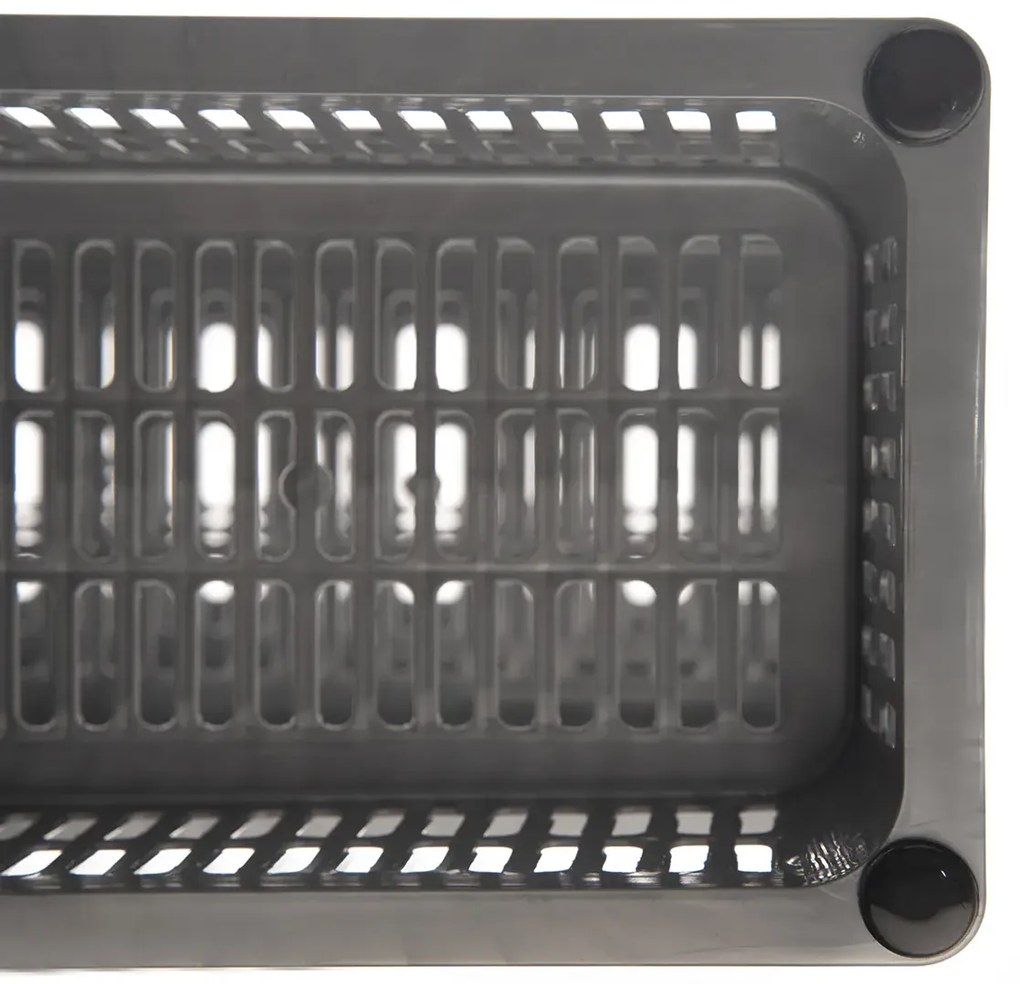 Orion Úzka komoda s košíkmi, regál, 4 police, sivý, SLIM-INVA