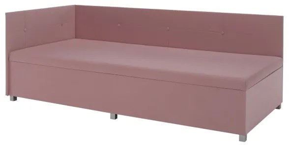 Čalúnená válenda AMSTERDAM 90x200 cm s univerzálnym čelom a úložným priestorom, ružová