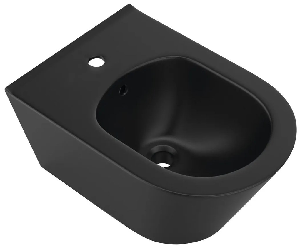 Sapho Sapho, AVVA bidet závesný 35,5x53 cm, čierna matná, 100324-110